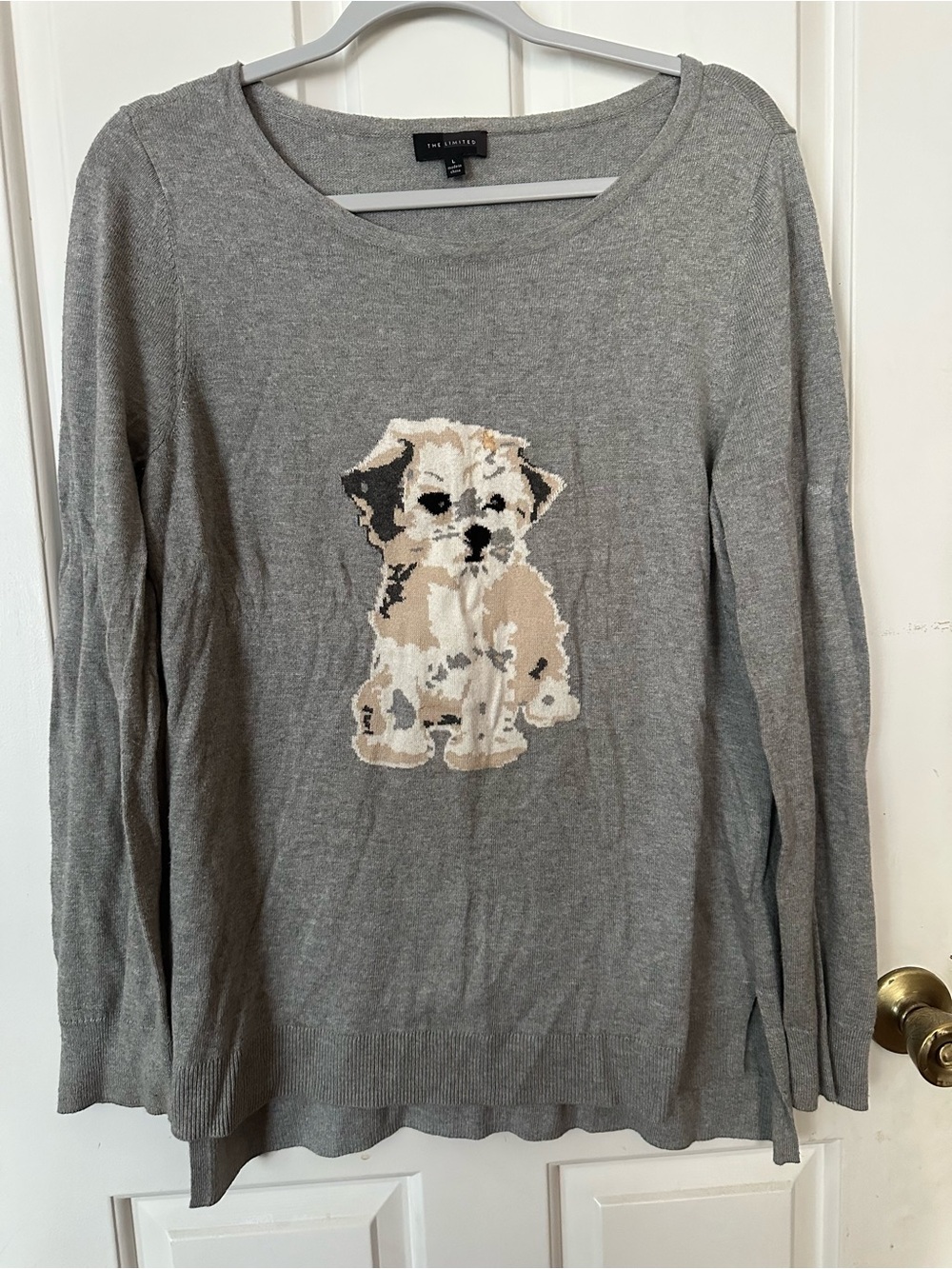 Women’s Graphic Dog Knit Oversized Trendy Sweater